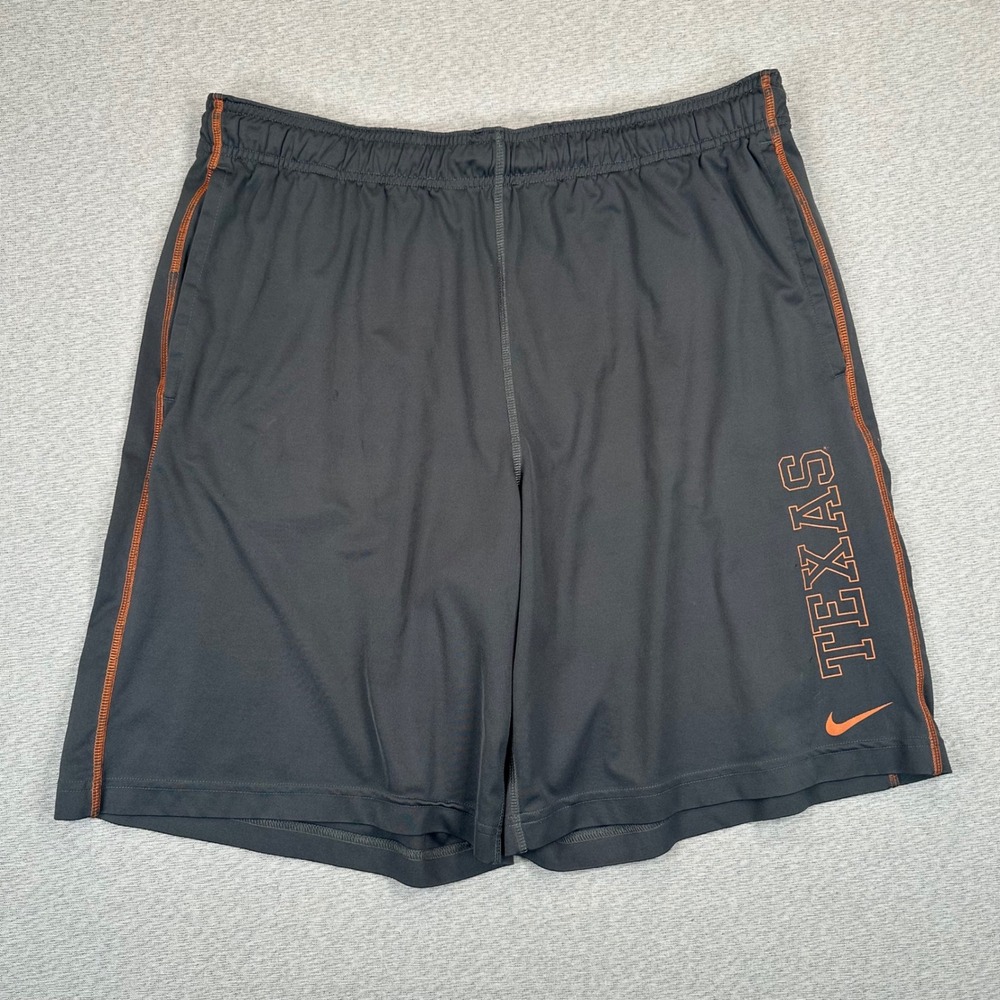 Nike Texas Longhorns Shorts Mens Large Grey Orange Dri-FIT Athletic Pull On